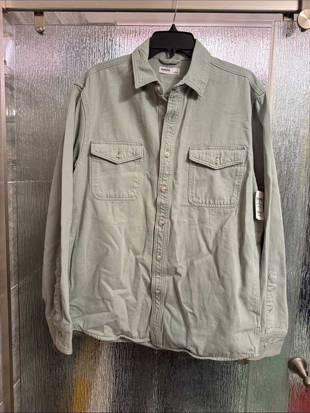 Sonoma Light Sage Button-Up Shirt Jacket